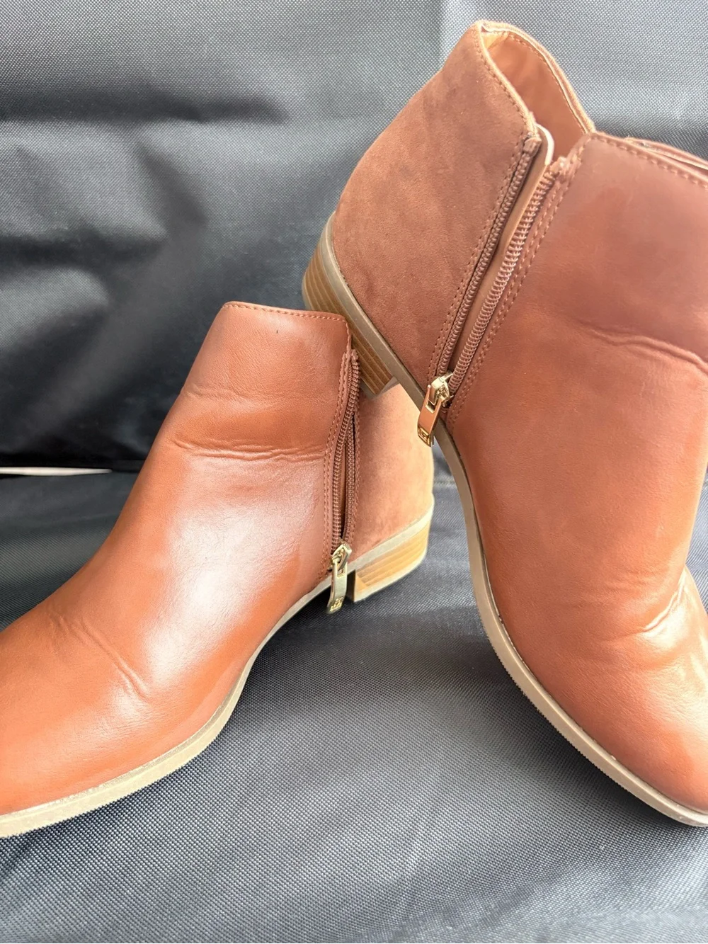 LC Lauren Conrad Cognac Leather Ankle Booties